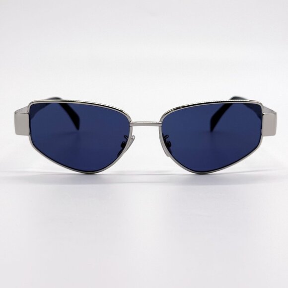 NEW CL40293U 16V CELINE SUNGLASSES SILVER BLUE WOMEN EYEWEAR - Picture 1 of 10